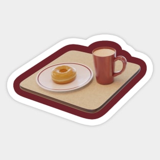 Maple donut and hot chocolate Sticker